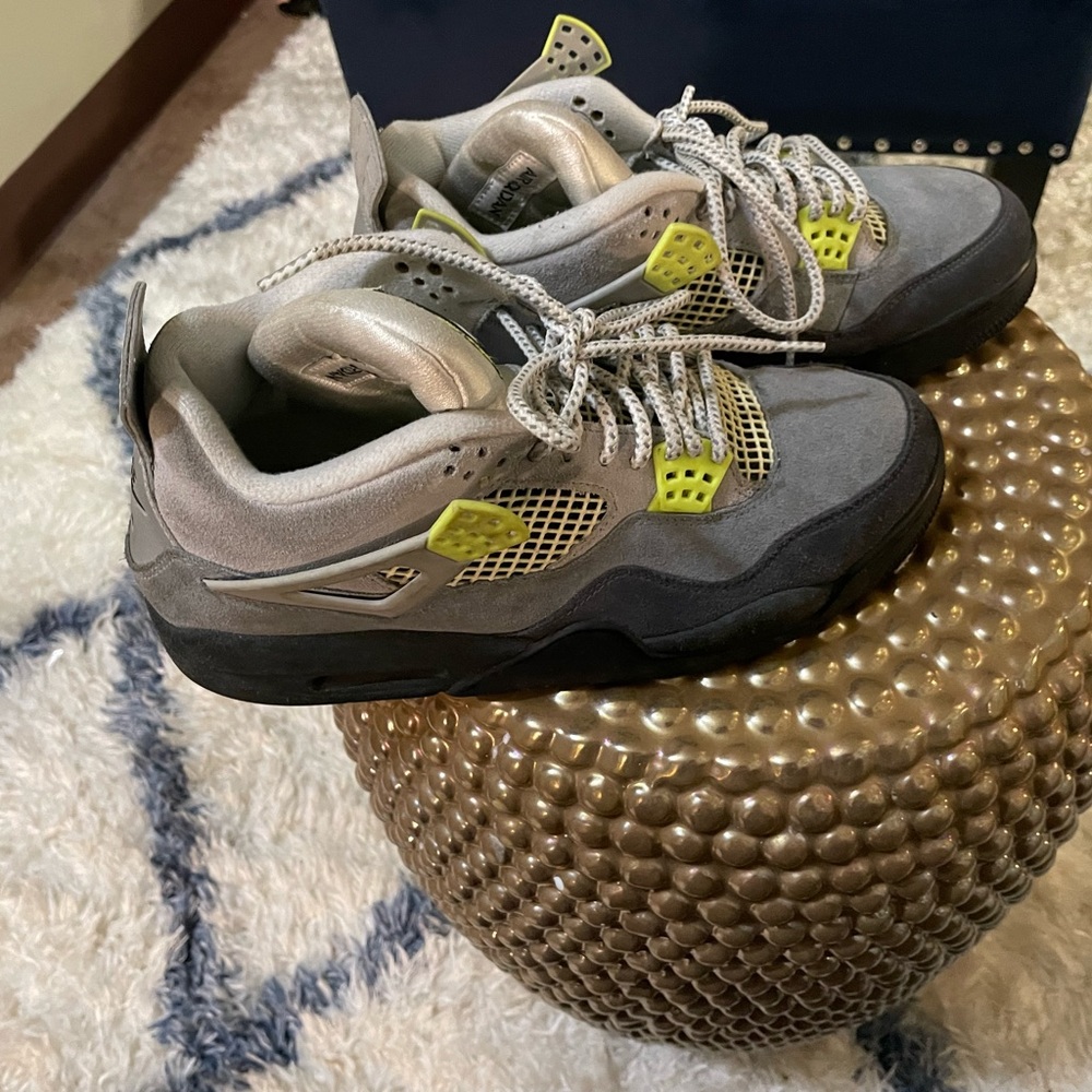 Jordan’s grey and lime green Authentic